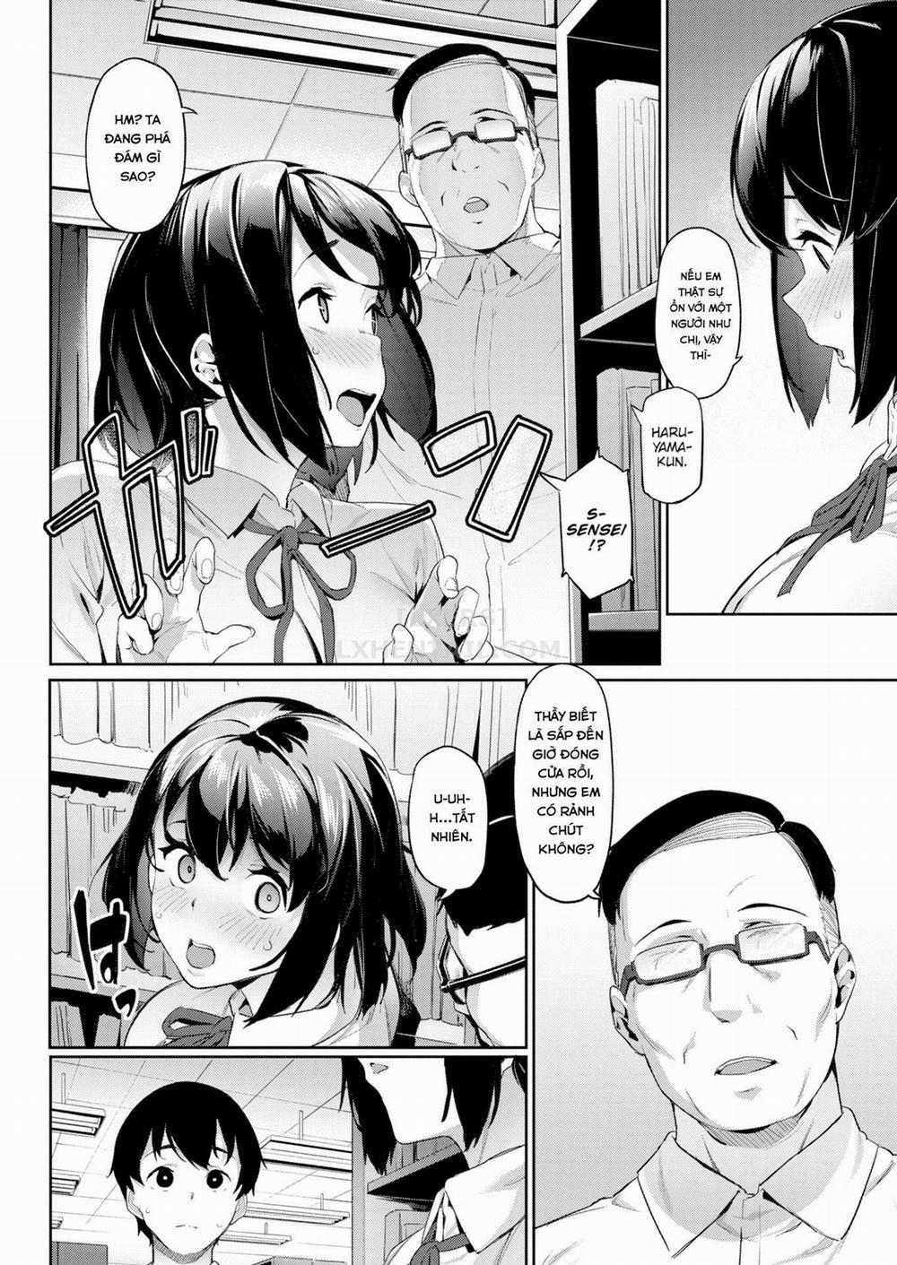 Akogare no Senpai - Pussy in library Oneshot trang 4