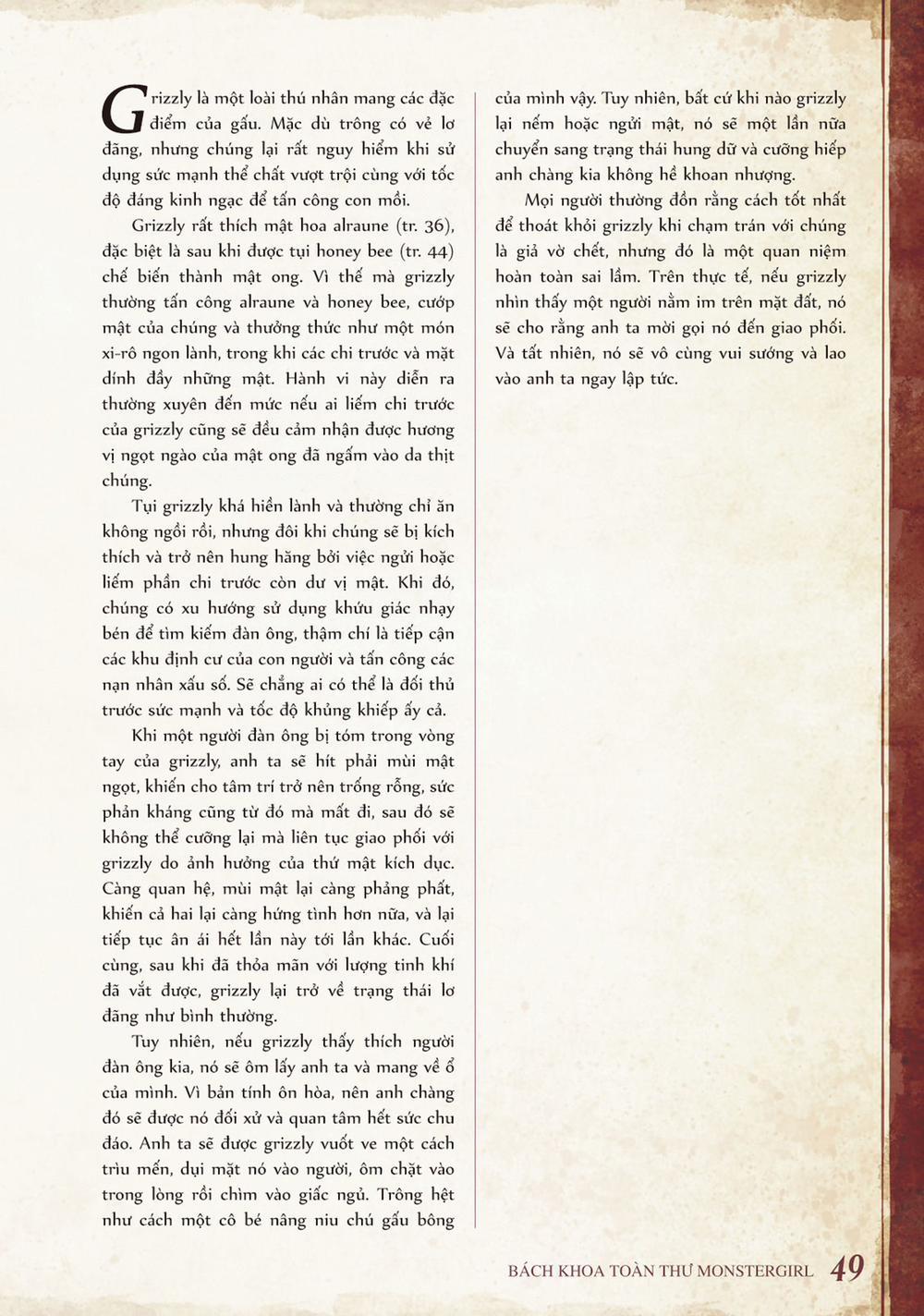 Bách khoa toàn thư Monster Girl 0 Grizzly trang 1