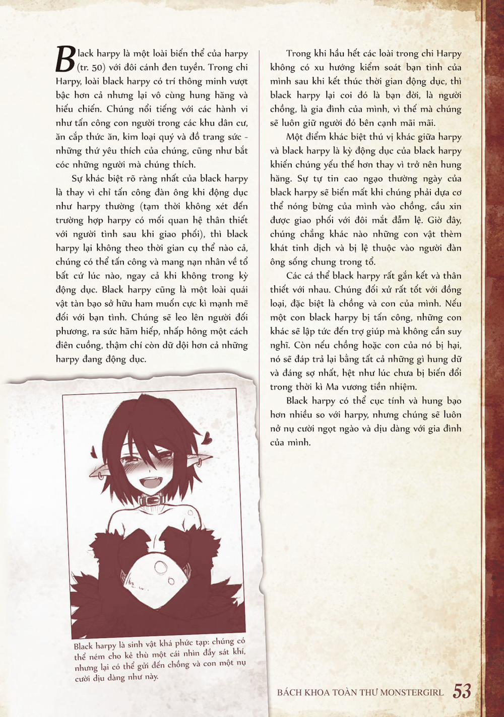 Bách khoa toàn thư Monster Girl 020: Black harpy trang 1