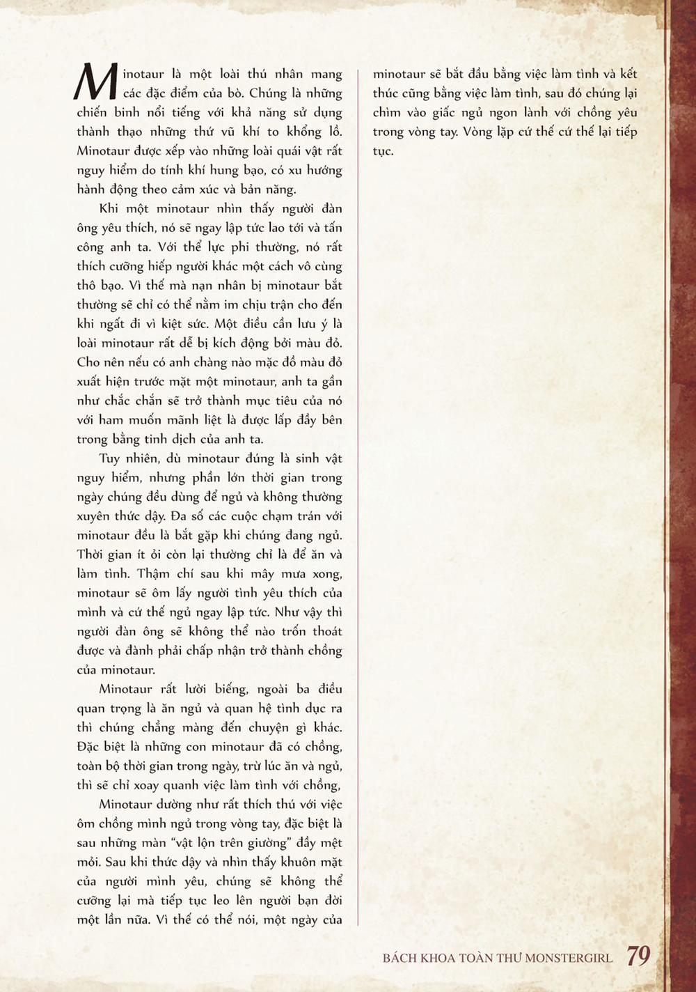 Bách khoa toàn thư Monster Girl 033: Minotaur trang 1
