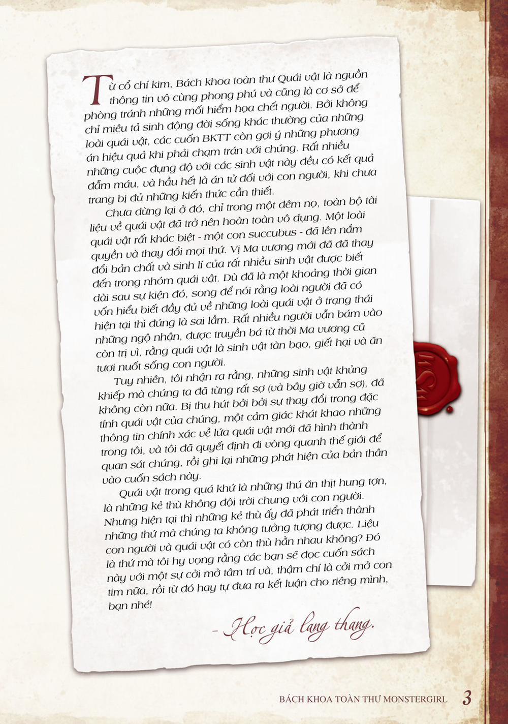 Bách khoa toàn thư Monster Girl Lời nói đầu 0 Mục lục 0 Khái niệm: Quái vật trang 2