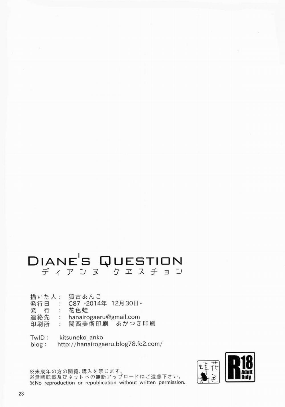 Diane's Question (Nanatsu no Taizai) Oneshot trang 23