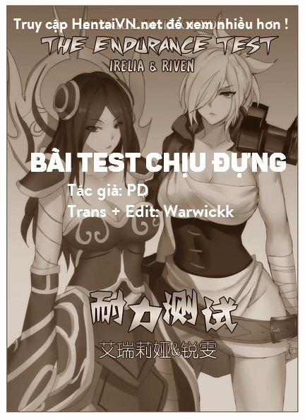 Endurance Test (Irelia and Riven) Oneshot trang 1