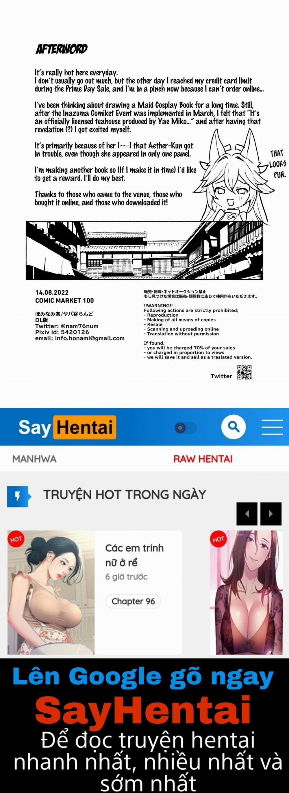 Inazuma Clumsy Maid Chaya ~Cosplay Sex With The Unusually Horny Maids Oneshot trang 26