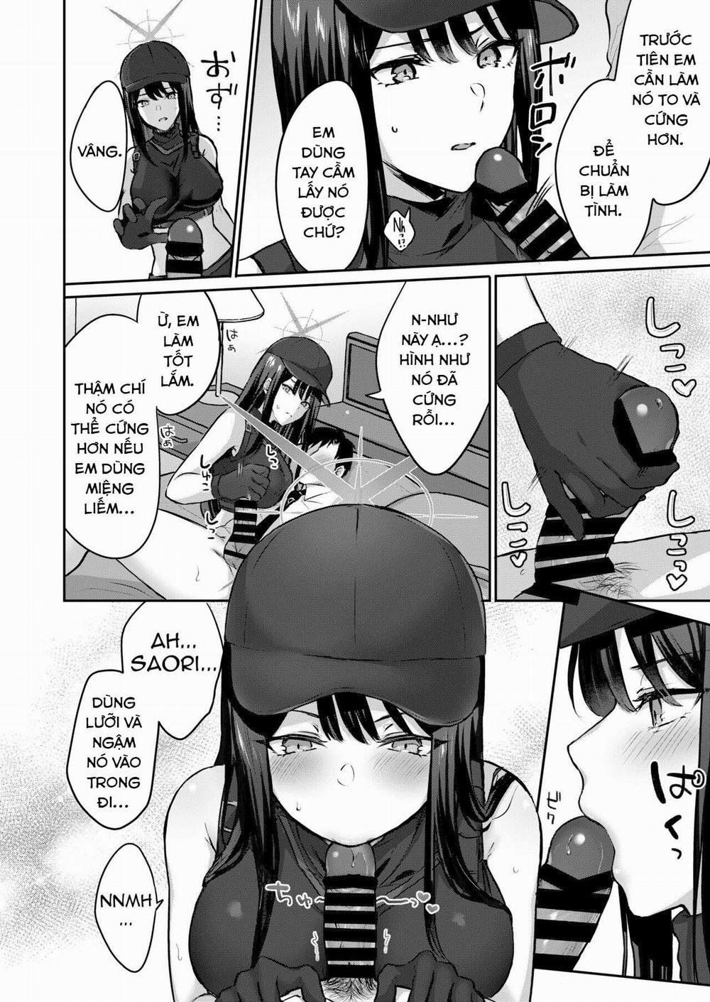 Không thể ra khỏi phòng nếu không làm tình với Saori. (Blue Archive) Oneshot trang 9