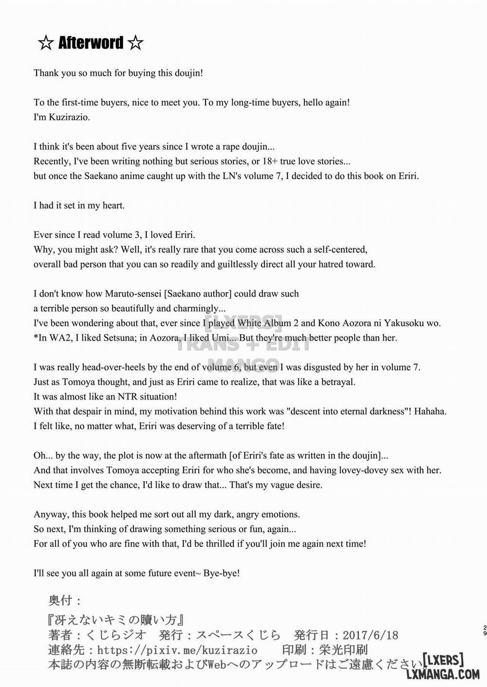 Saenai Kimi no Aganai-kata Oneshot trang 28