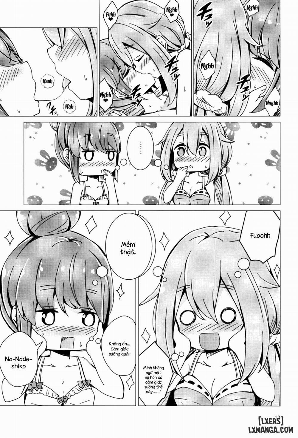 Sex Shinai to Derenai Tent ni Tojikomerareta NadeRin Oneshot trang 11