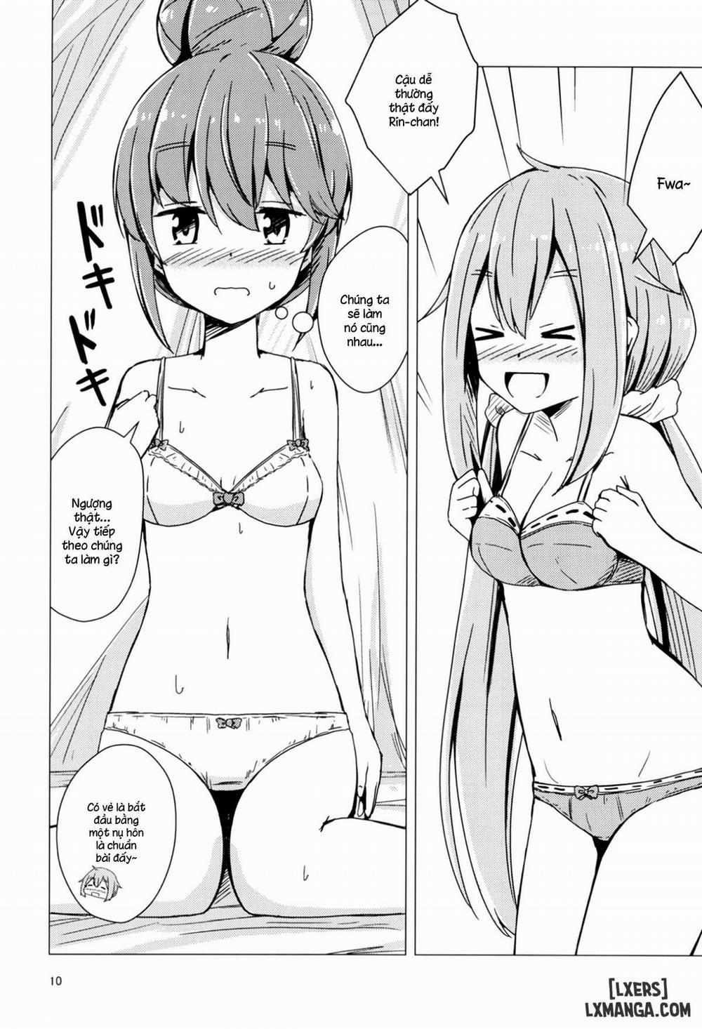 Sex Shinai to Derenai Tent ni Tojikomerareta NadeRin Oneshot trang 8