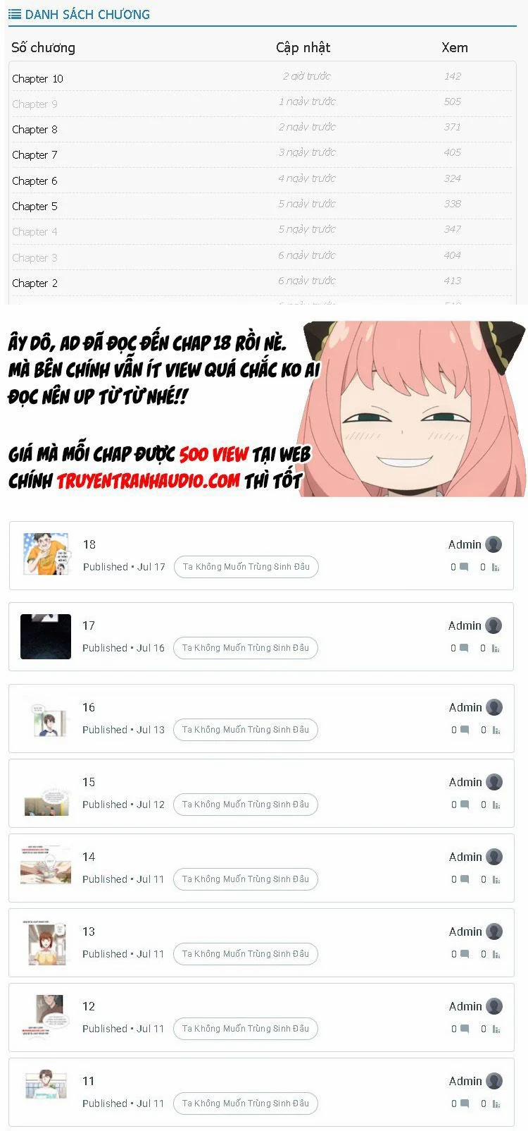 Ta Không Muốn Trùng Sinh Đâu 14 trang 11