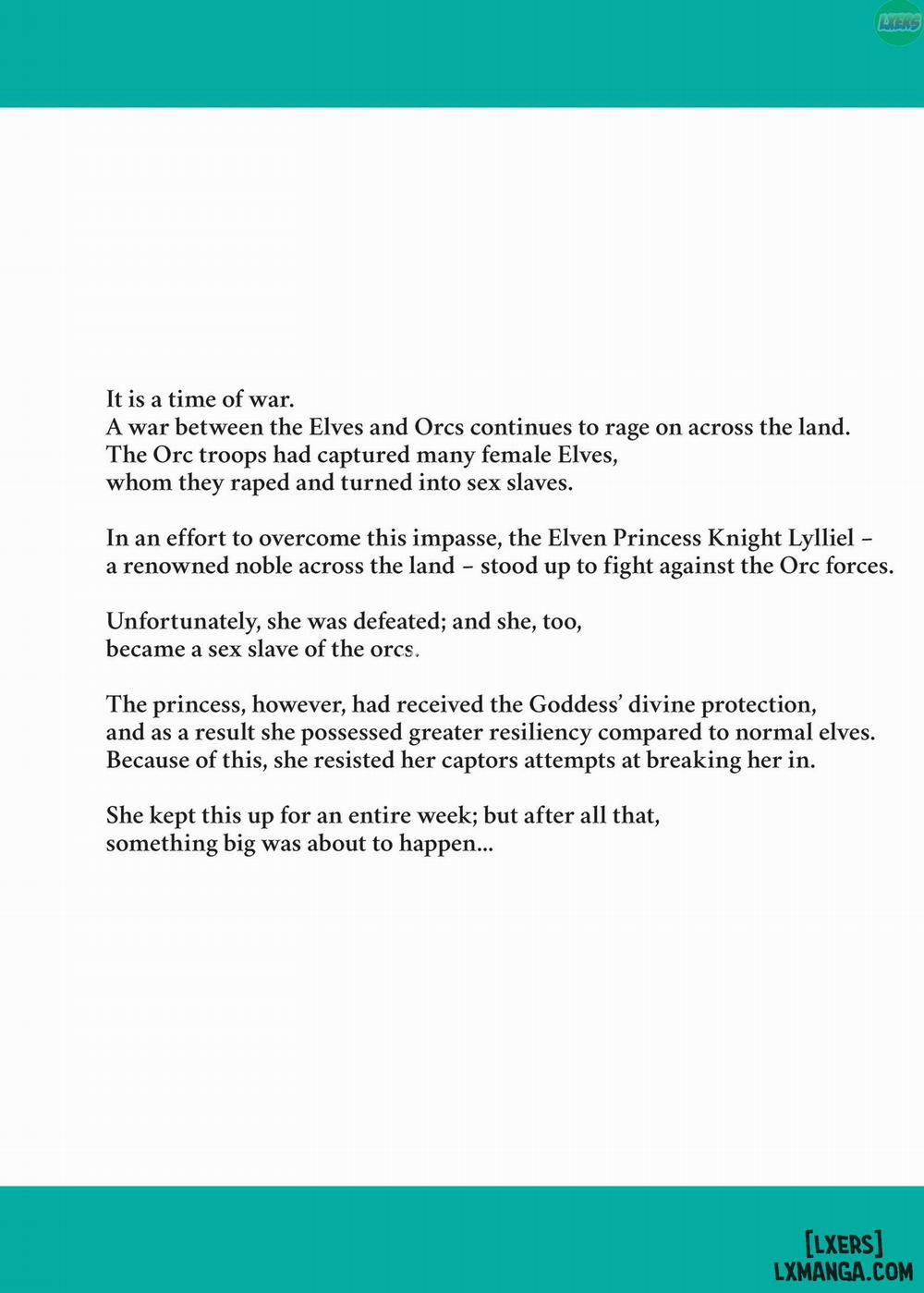 The Obstinate Elf Knight Princess VS The Orc's Ultimate Female Subjugation Squad Oneshot trang 5